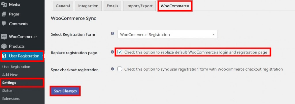 custom WooCommerce login and user registration form