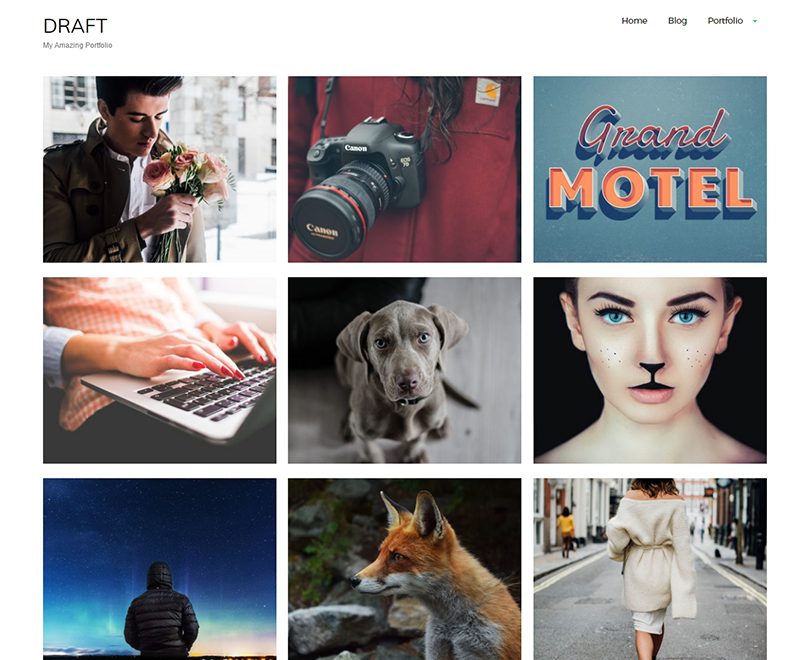 Draft Portfolio - artists WordPress theme