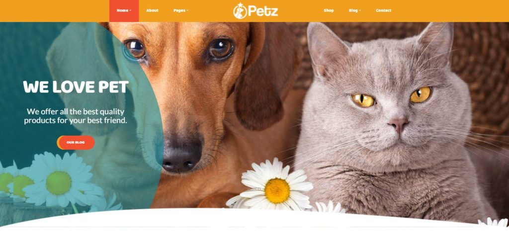 Petz - best WordPress theme for Elementor
