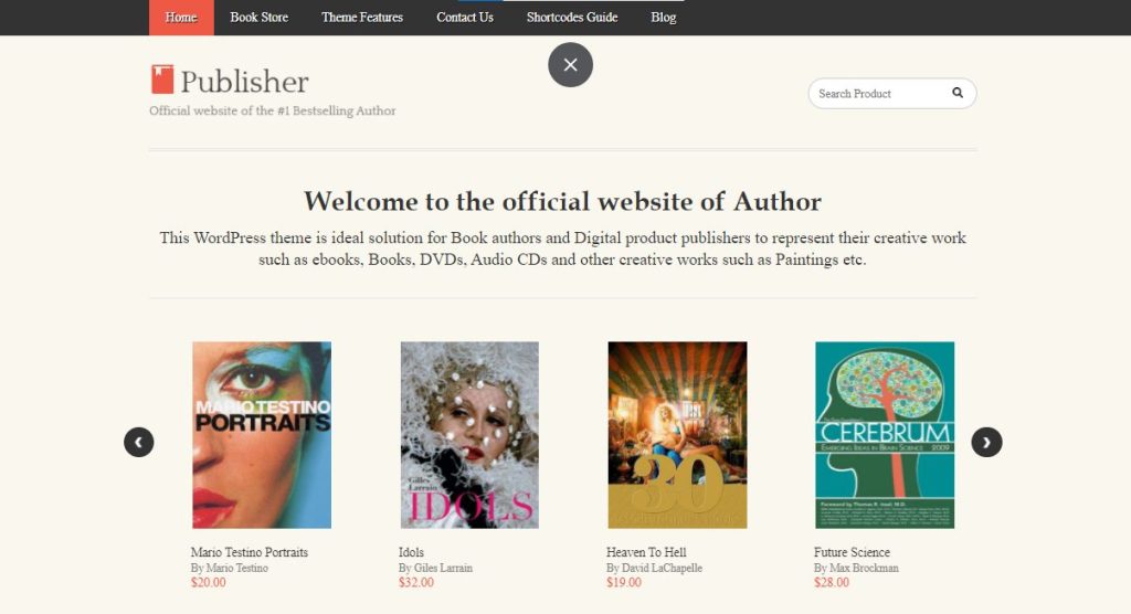 Publisher - WordPress bookstore theme