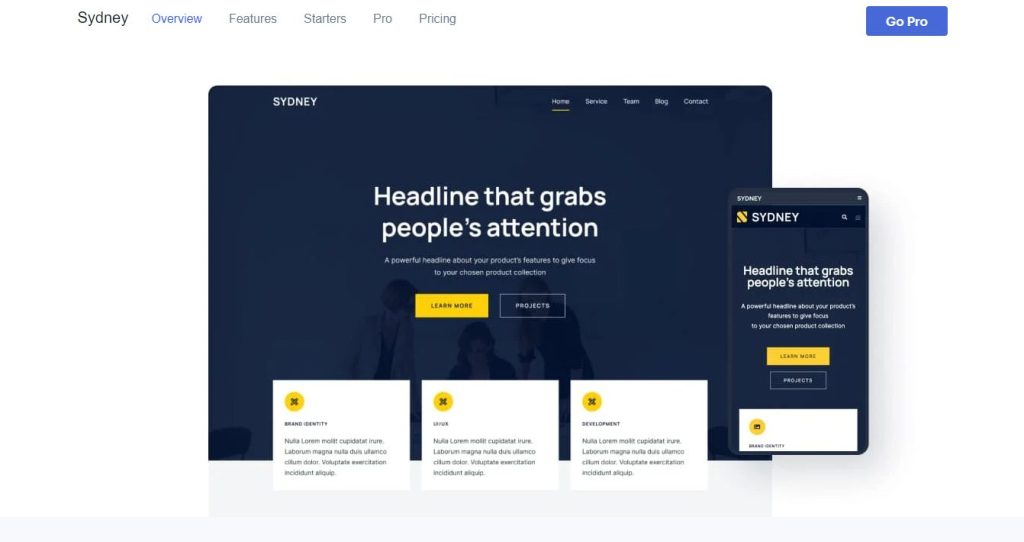 Sydney Pro - WordPress themes Elementor