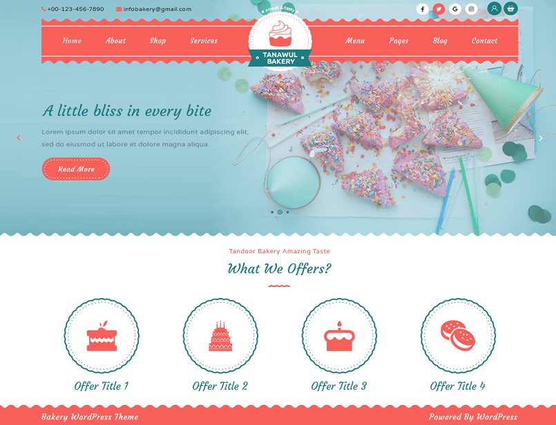 Bakes and Cakes - Free responsive bakery theme