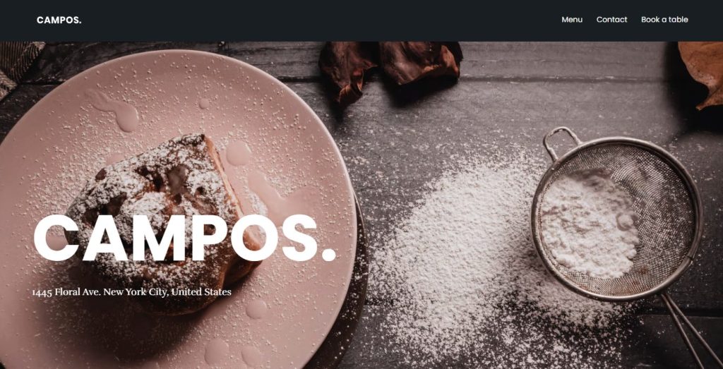 Campos bakery website design