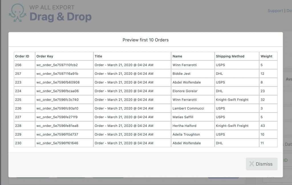 Preview Product Orders