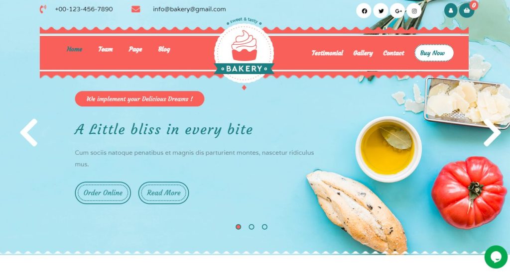 Tanawul Bakery - Free WordPress Bakery Theme