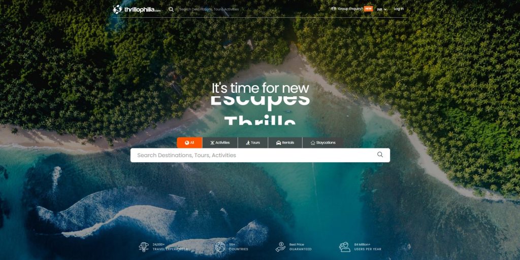 Thrillophilia travel website