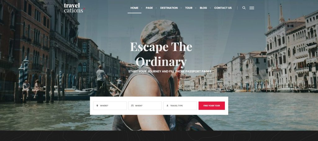 TravelCations WordPress travel theme