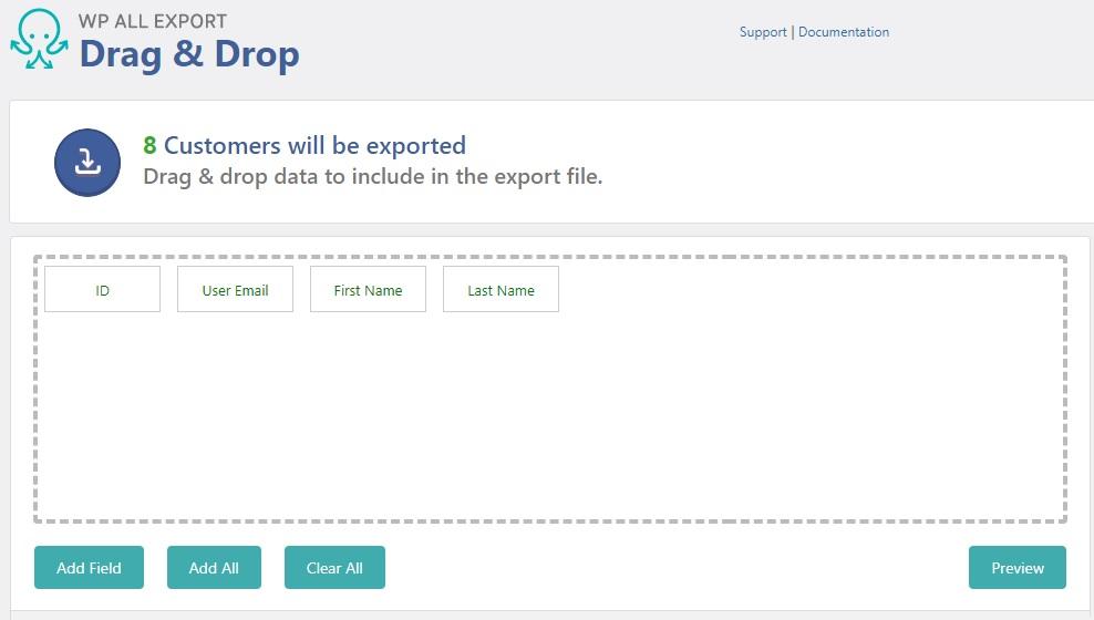 WooCommerce data export