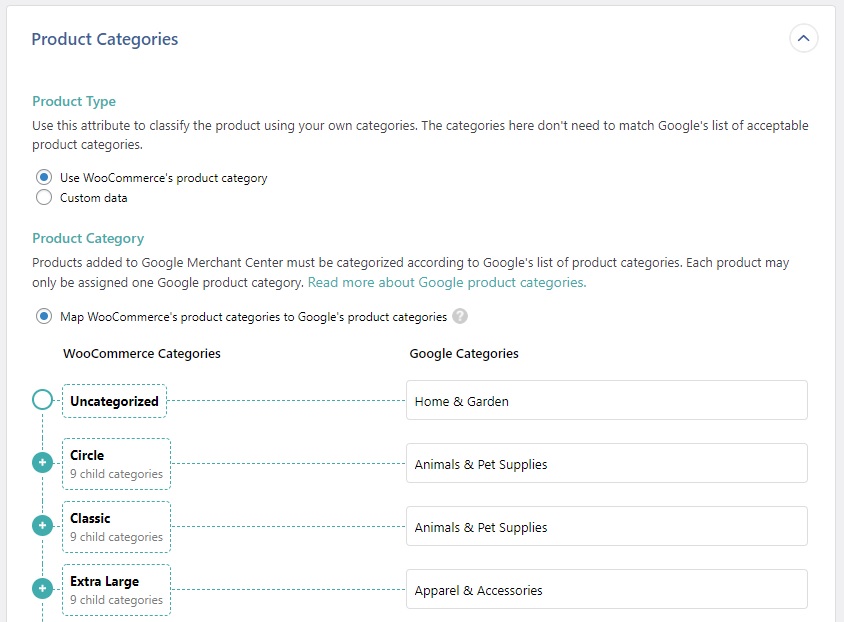 WooCommerce product categories