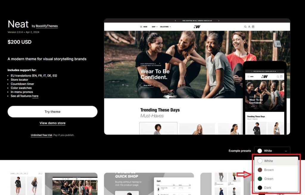 Shopify Neat theme