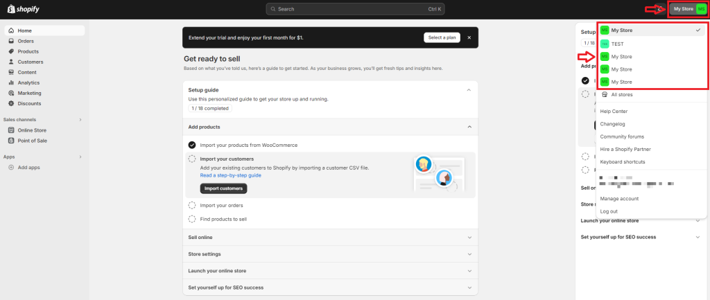 Shopify multiple stores management