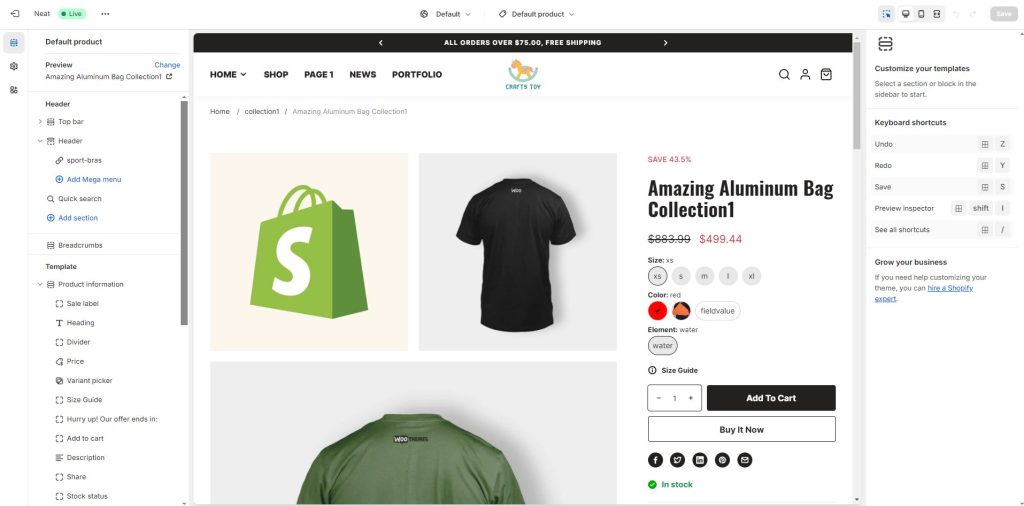 Shopify product page