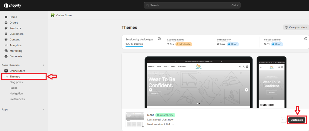 edit Shopify theme