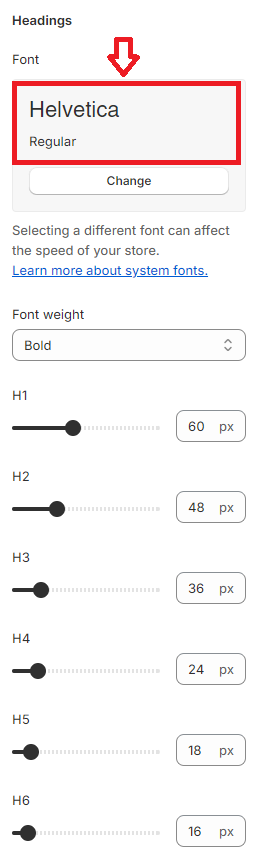 Helvetica - Shopify font for headings