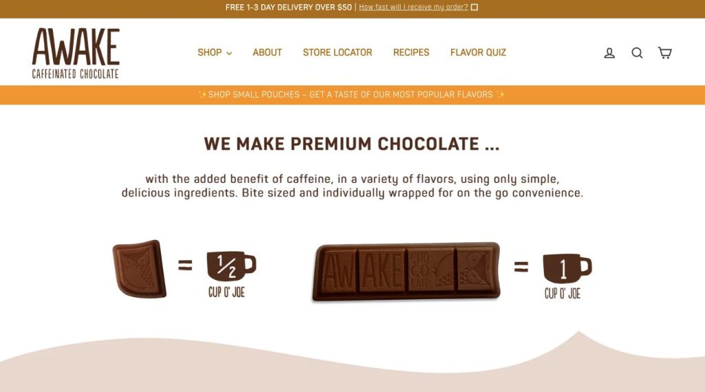 chocolate store using Shopify theme