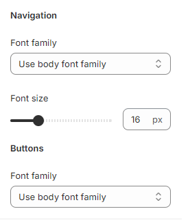 how to change Shopify font navigation and buttons