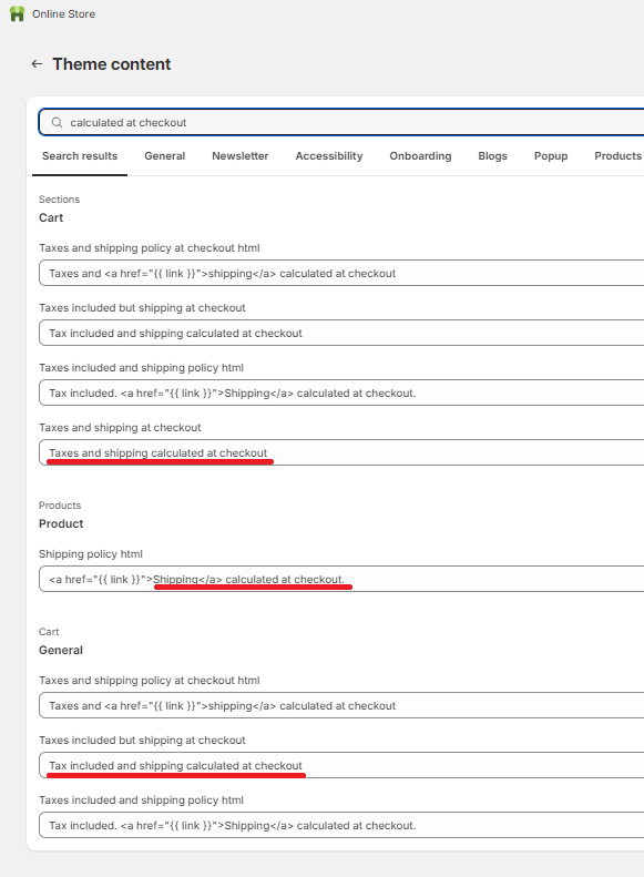 how to remove shipping calculated at checkout on Shopify