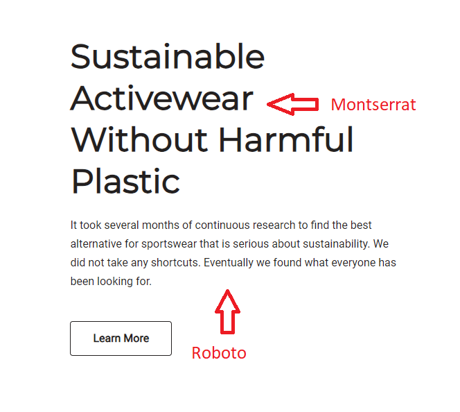 Montserrat - Roboto Shopify font pairings