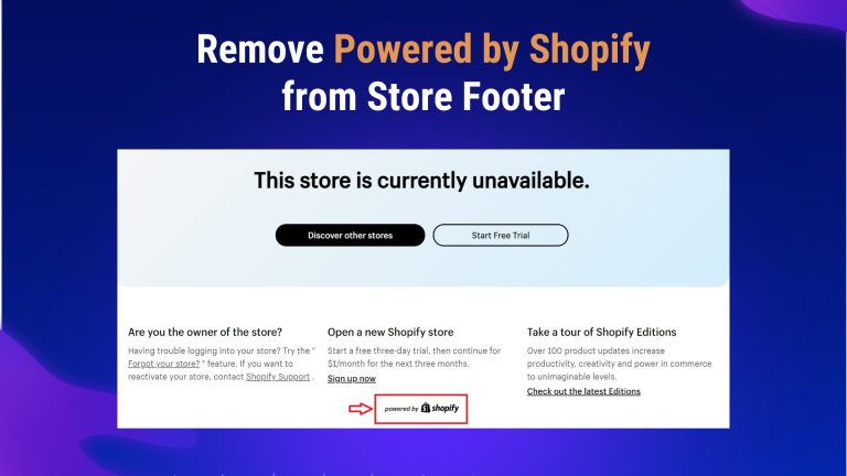 how to remove powered by Shopify