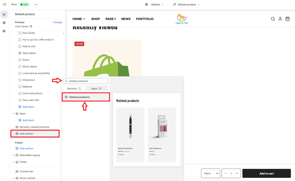 how to add related products in Shopify