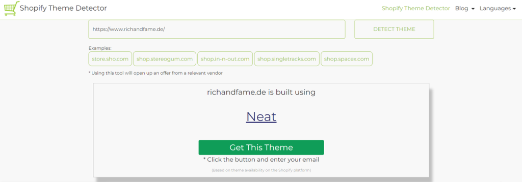 theme detector Shopify