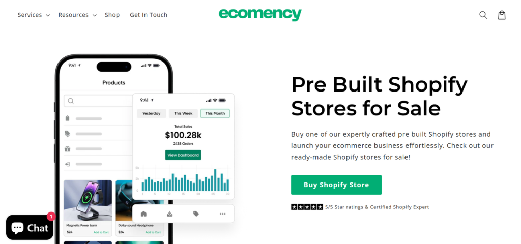 Best prebuilt Shopify stores