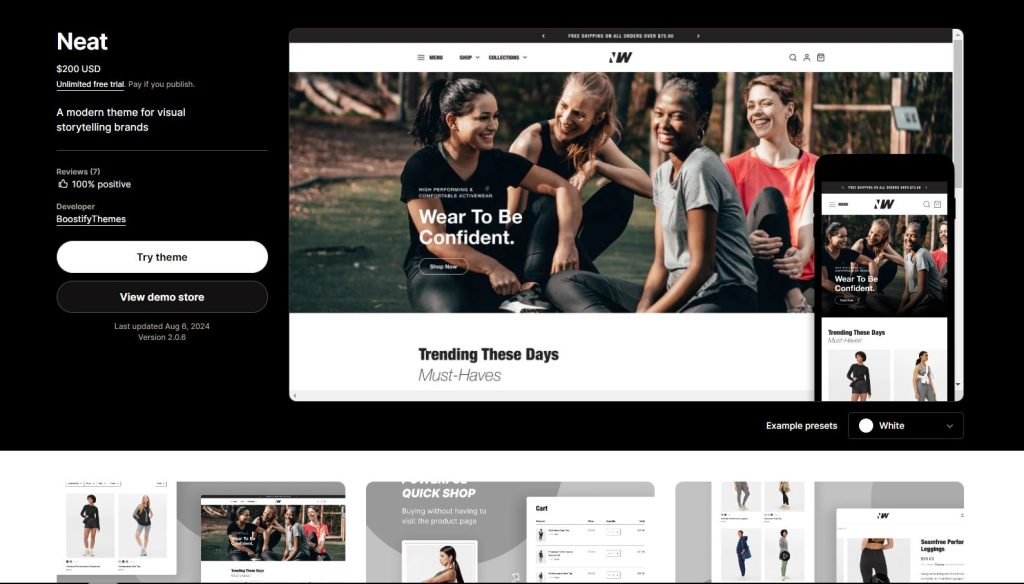 Neat - best Shopify theme for SEO