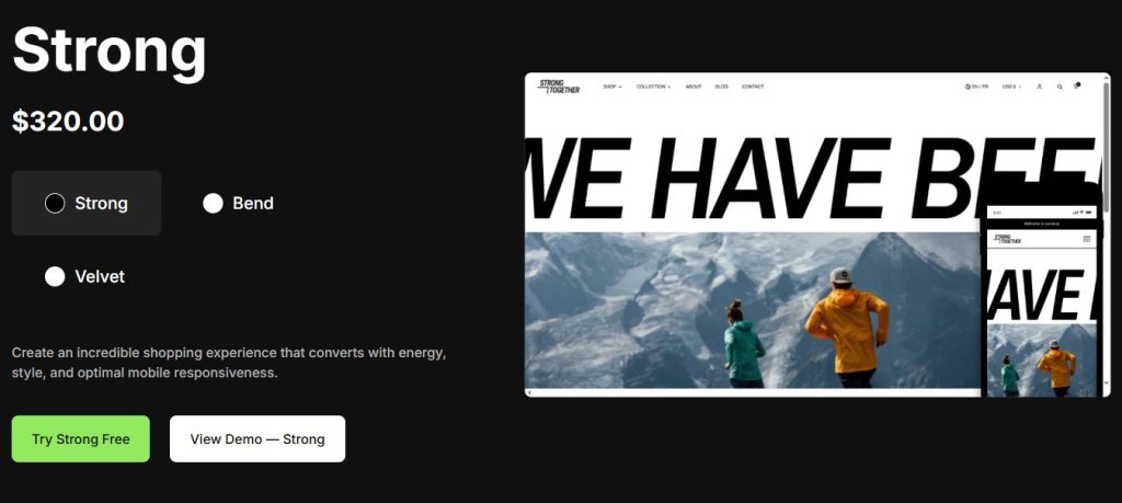 Strong - one product store theme