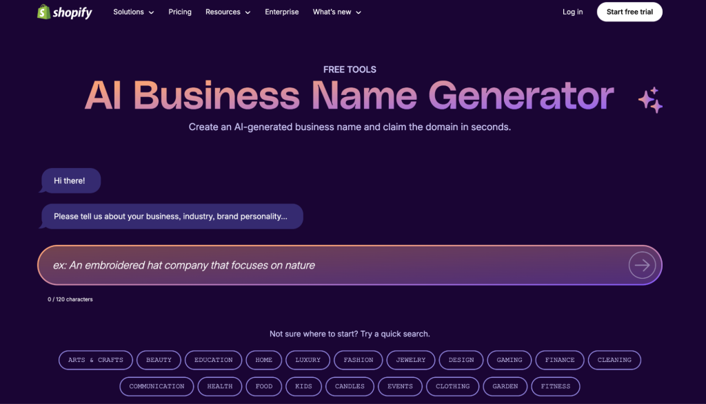 Shopify Business Name Generator