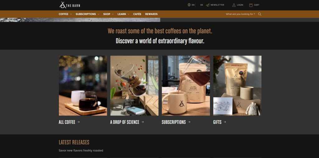 coffee shop website design