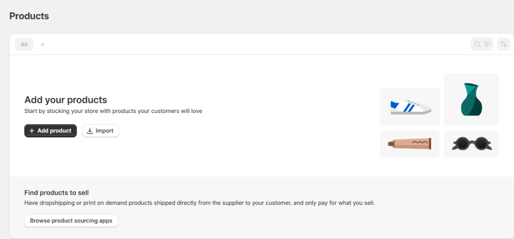 add Shopify products