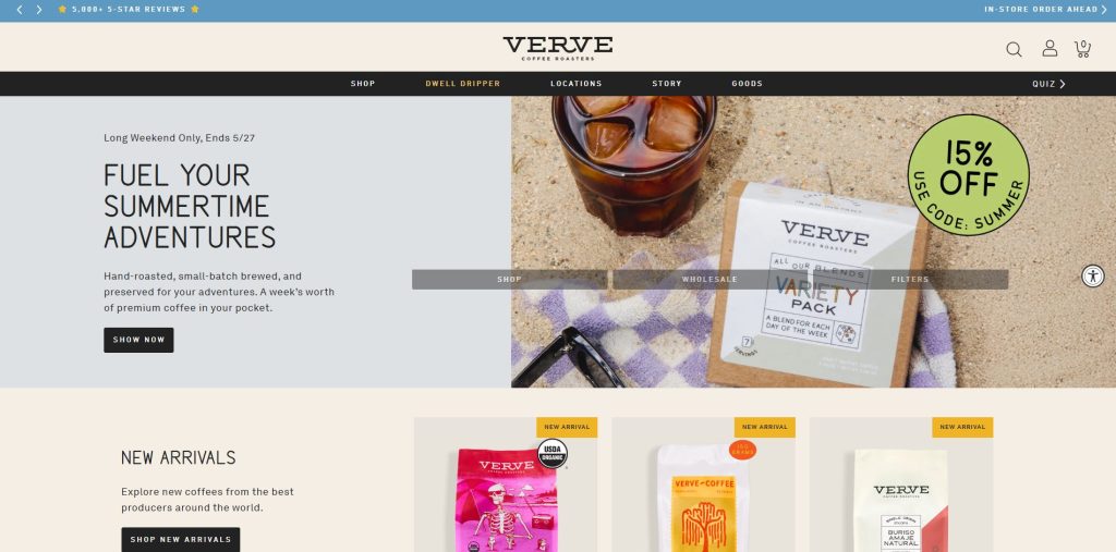 best coffee shop websites
