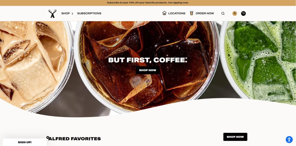 cafe website design example