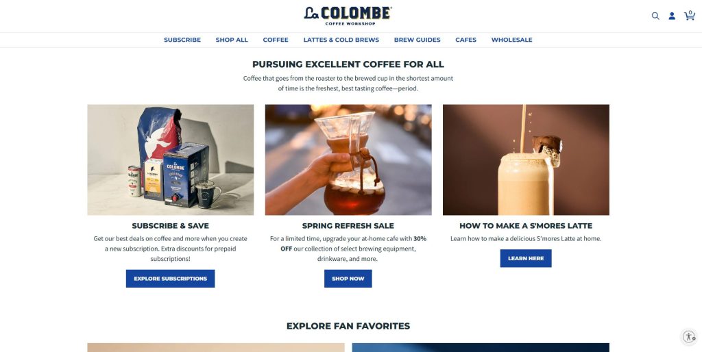 coffee shop website