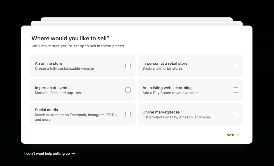 set up a Shopify general store