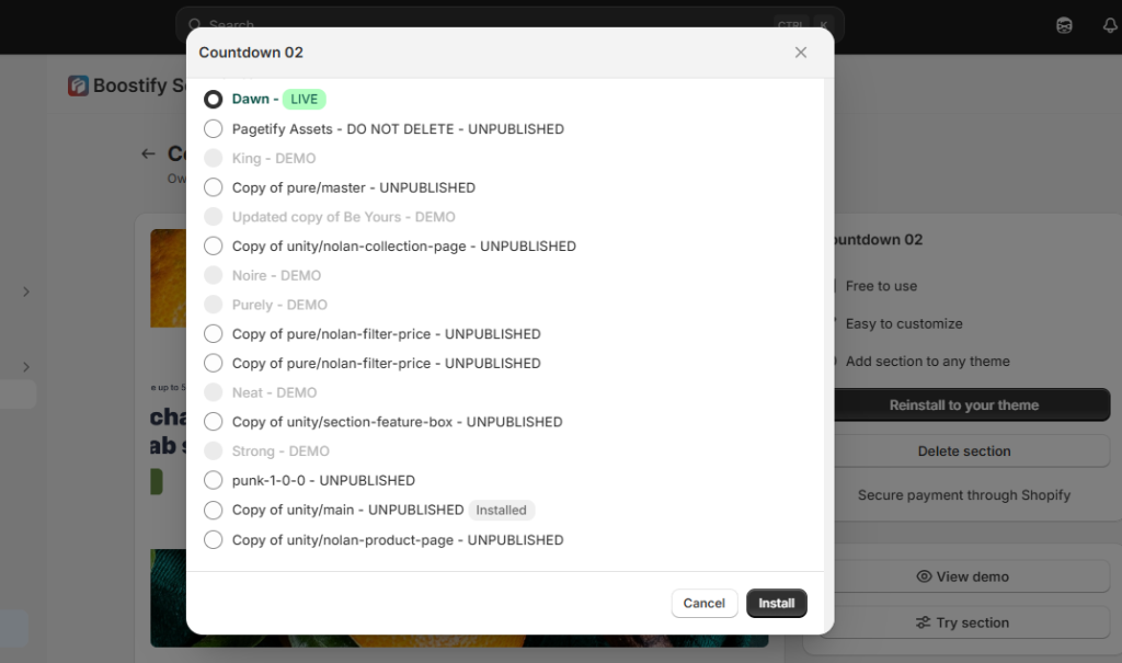 add countdown timer to Shopify theme
