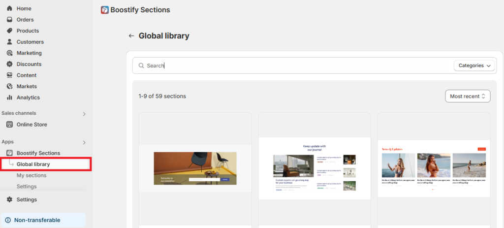 free Shopify sections