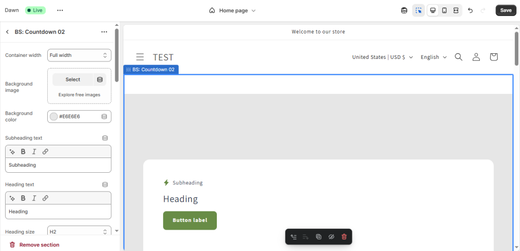 customize Shopify countdown timer