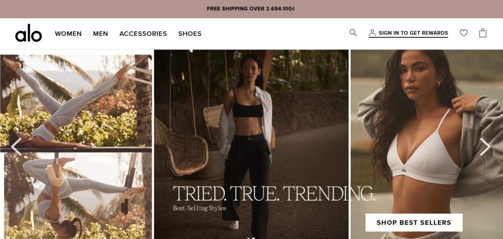 Alo Yoga women's clothing store