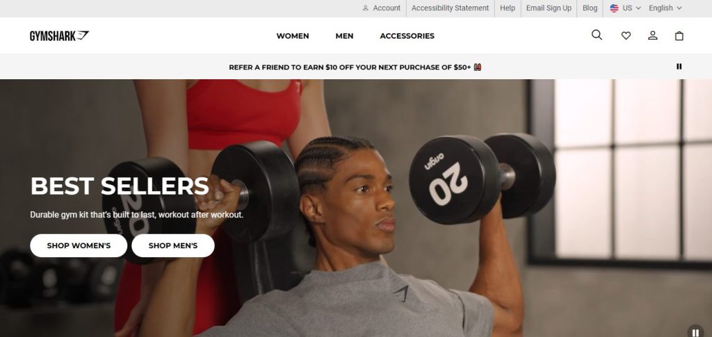 Gymshark men's clothing store