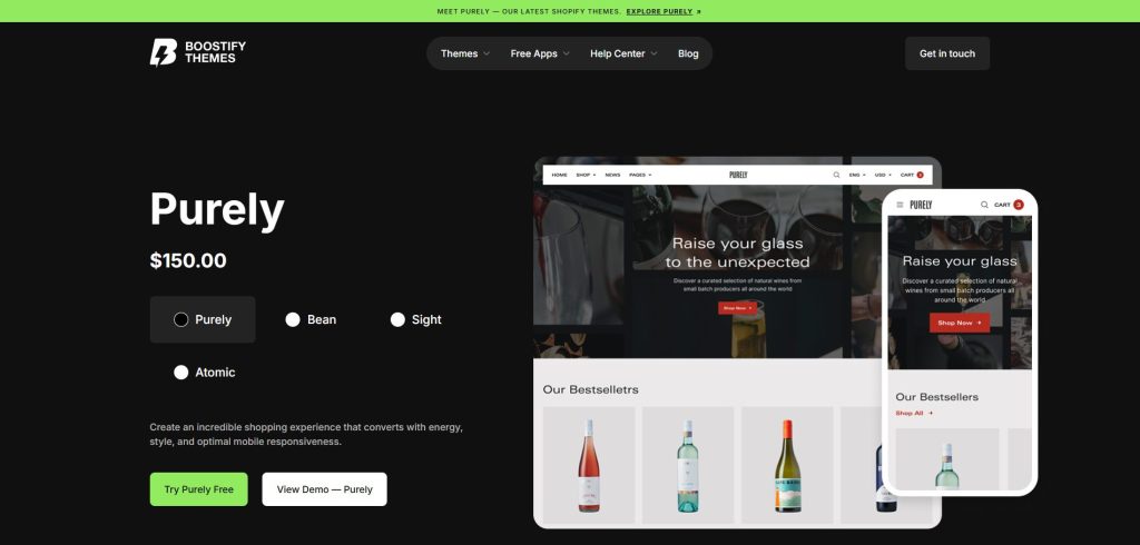 Purely Shopify theme for small catalog