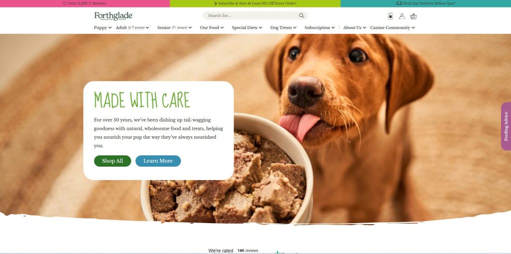 Forthglade online pet store