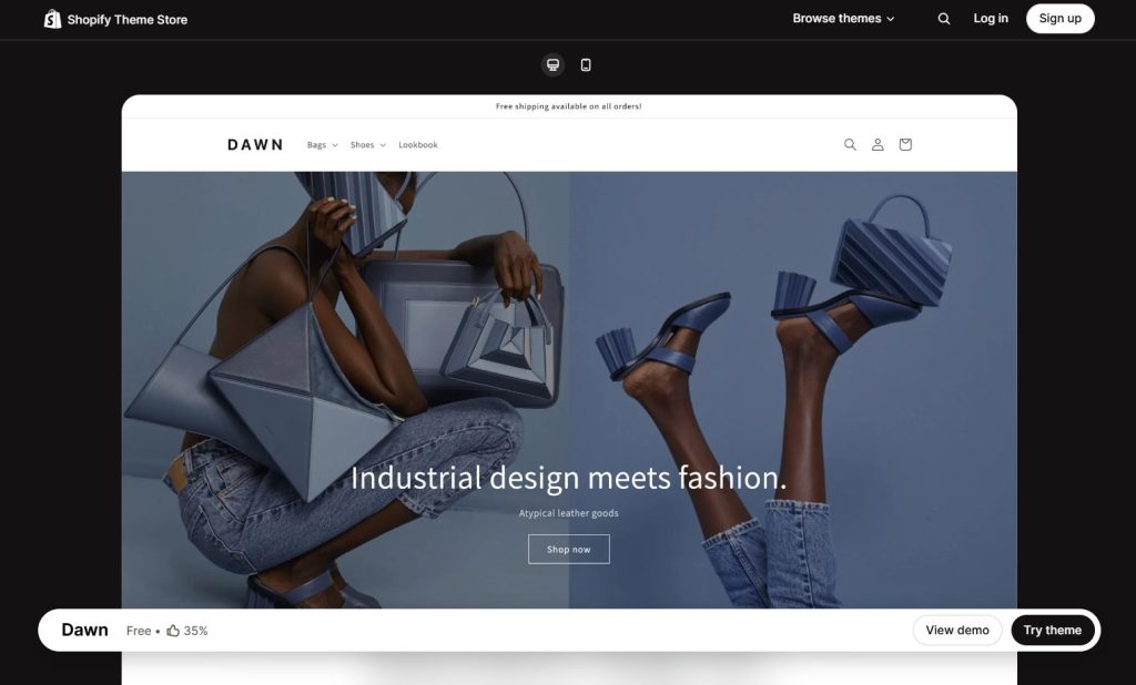 Dawn Shopify free theme