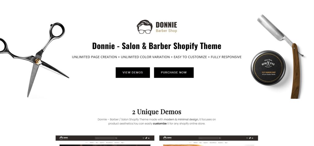 Donnie barber Shopify theme