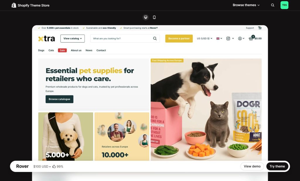 Shopify theme for pet store​