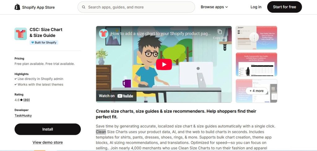 CSC: Size Chart & Size Guide