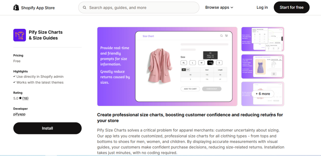 Pify Size Charts & Size Guides