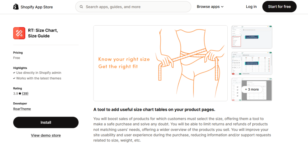 RT: Size Chart, Size Guide