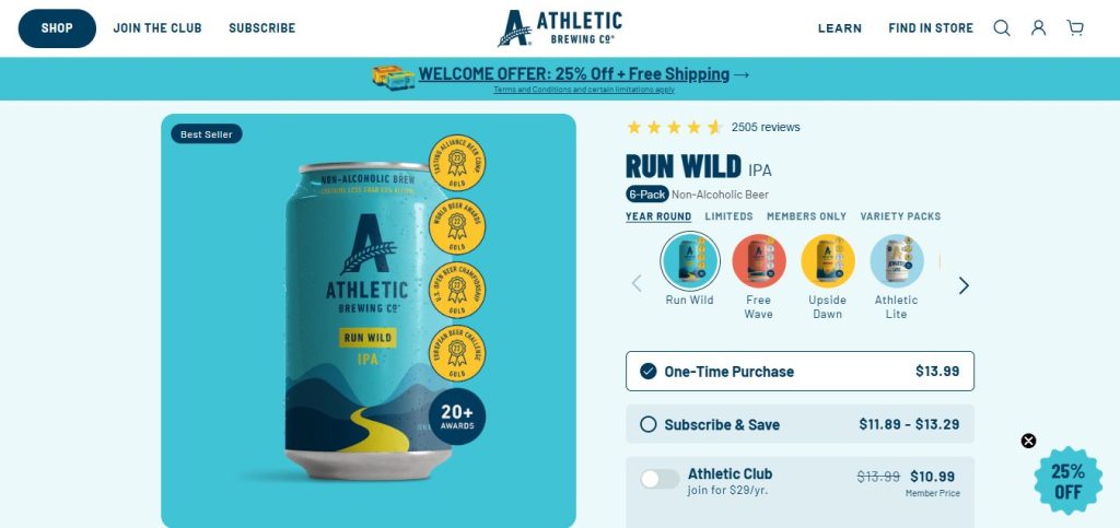 Athetic Brewing beverage product showcase template