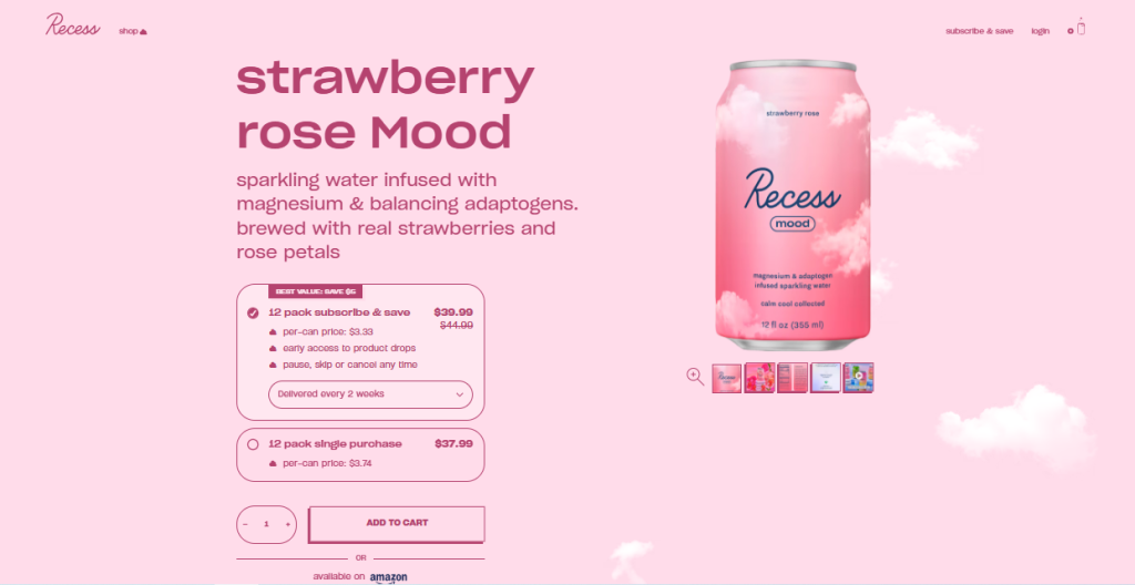 recess product showcase landing page